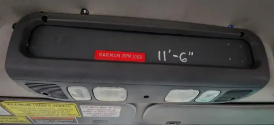 Picture of (Used) 2013 Freightliner 108SD, OVERHEAD STORAGE CONSOLE,
Color: Grey, 
Material: Plastic, 
 

 
