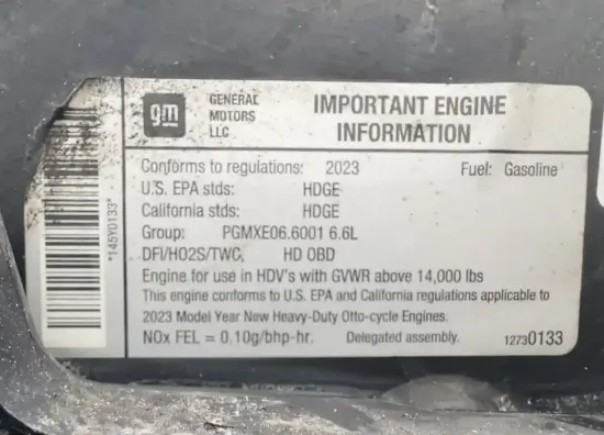 Picture of (Used) 2023 GM/Chev (HD) 6.6L, ENGINE ASSEMBLY