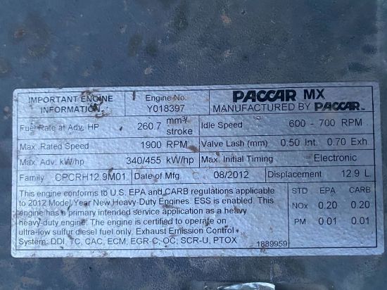 Picture of (Used) 2012 PACCAR MX13 ENGINE ASSEMBLY