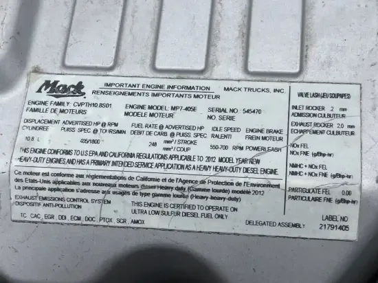 Picture of (Used) 2012 Mack MP7, ENGINE ASSEMBLY