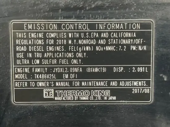 Picture of (Used) 2018 Thermo King, POWER UNIT (ENGINE)- Model: TK486V25L,