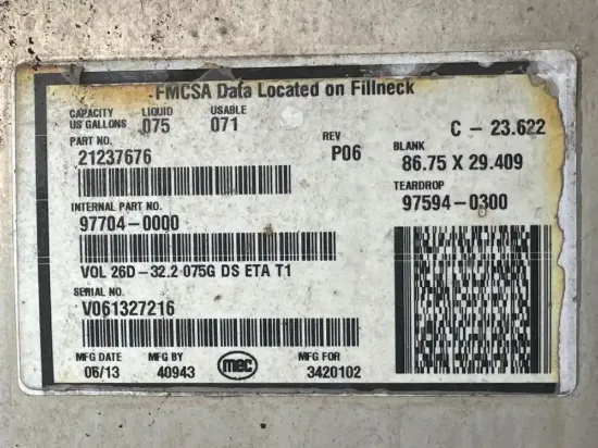 Picture of (Used) 2014 Mack CXU613T, FUEL TANK- 