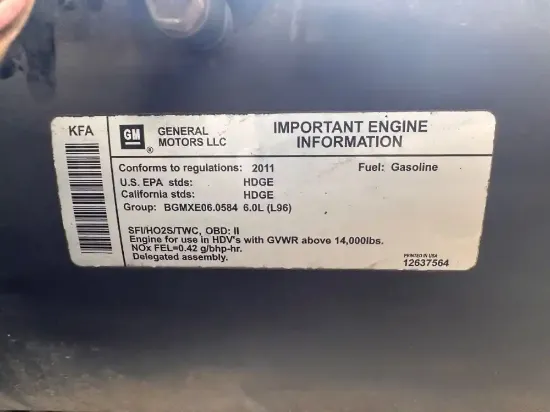 Picture of (Used) 2011 GM/Chev (HD) 6.0L, ENGINE ASSEMBLY