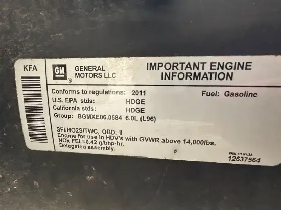 Picture of (Used) 2011 GM/Chev (HD) 6.0L, ENGINE ASSEMBLY