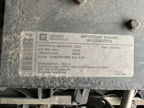 Picture of (Used) 2011 GM/Chev (HD) 6.0L, ENGINE ASSEMBLY- 